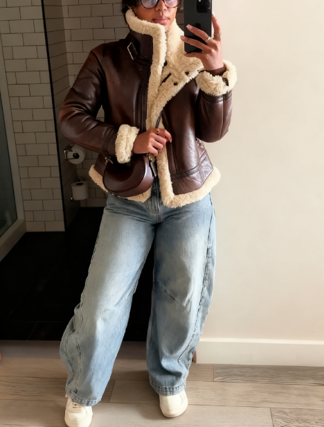 Lapel Shearling Coat