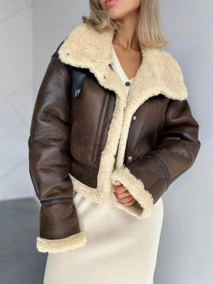 Lapel Shearling Coat