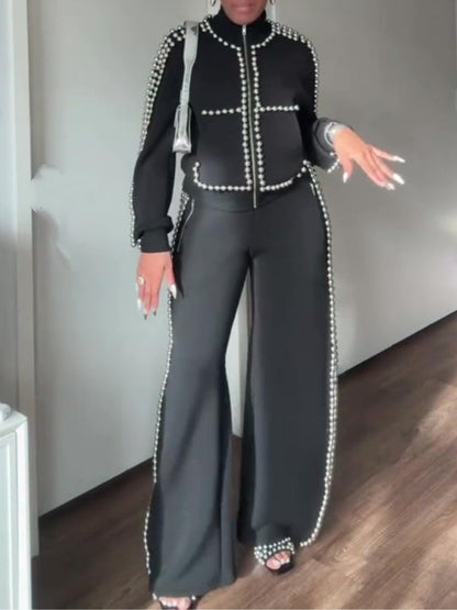 Peal Zip Up Sweatshirt And Pants Suit