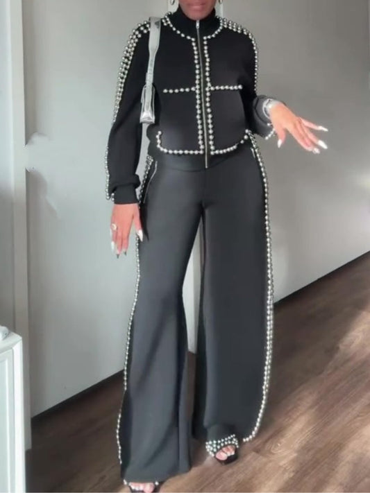 Peal Zip Up Sweatshirt And Pants Suit