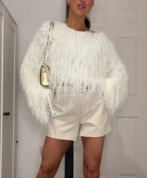 Handmade Tassel Knitted Pullover Sweater