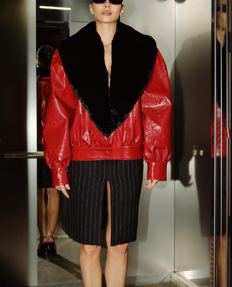 Detachable Collar Faux Leather Jacket