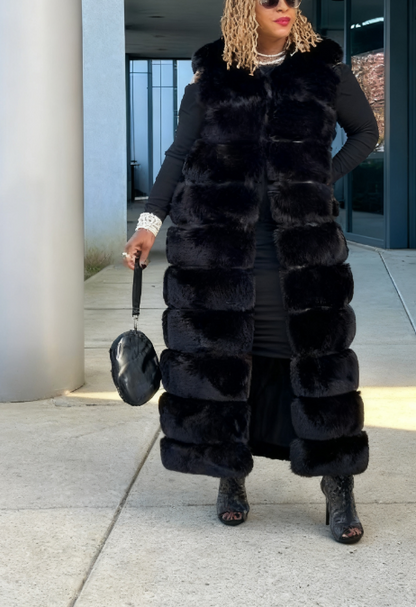 Eco-friendly Faux Fur Long Vest