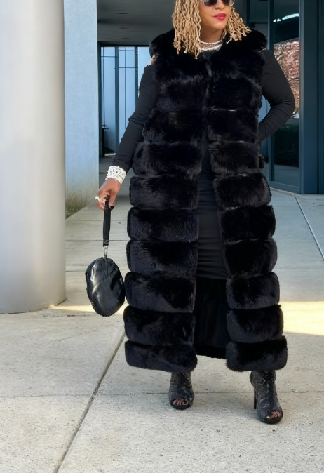 Eco-friendly Faux Fur Long Vest