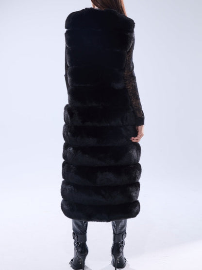 Eco-friendly Faux Fur Long Vest