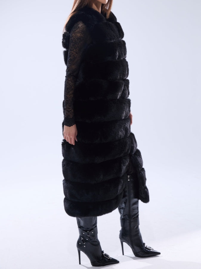 Eco-friendly Faux Fur Long Vest