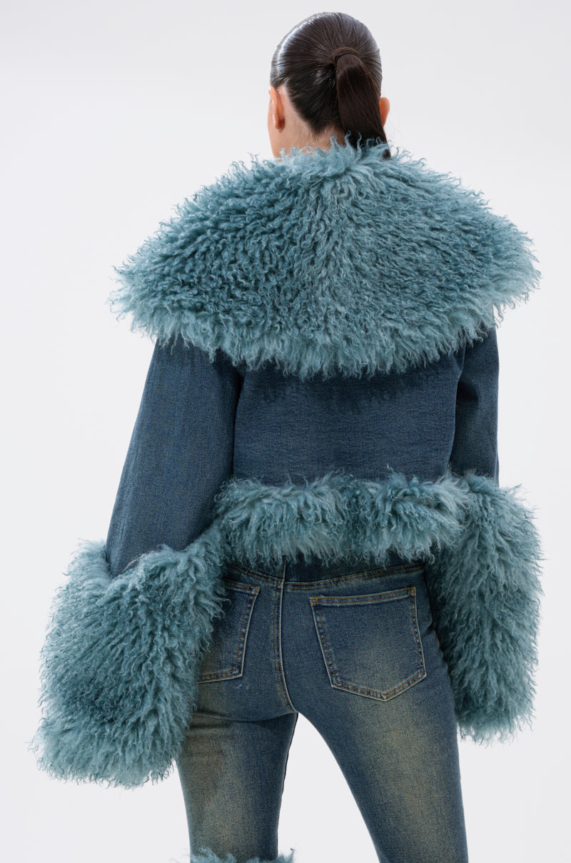 Fur Trim Denim Jacket