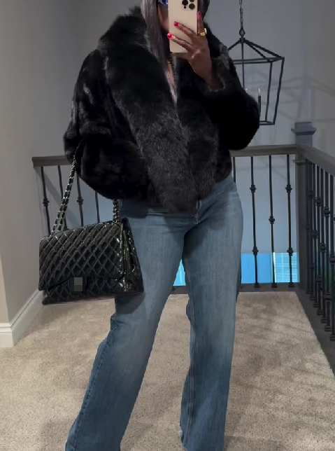 Cropped Black Fox Fur Coat