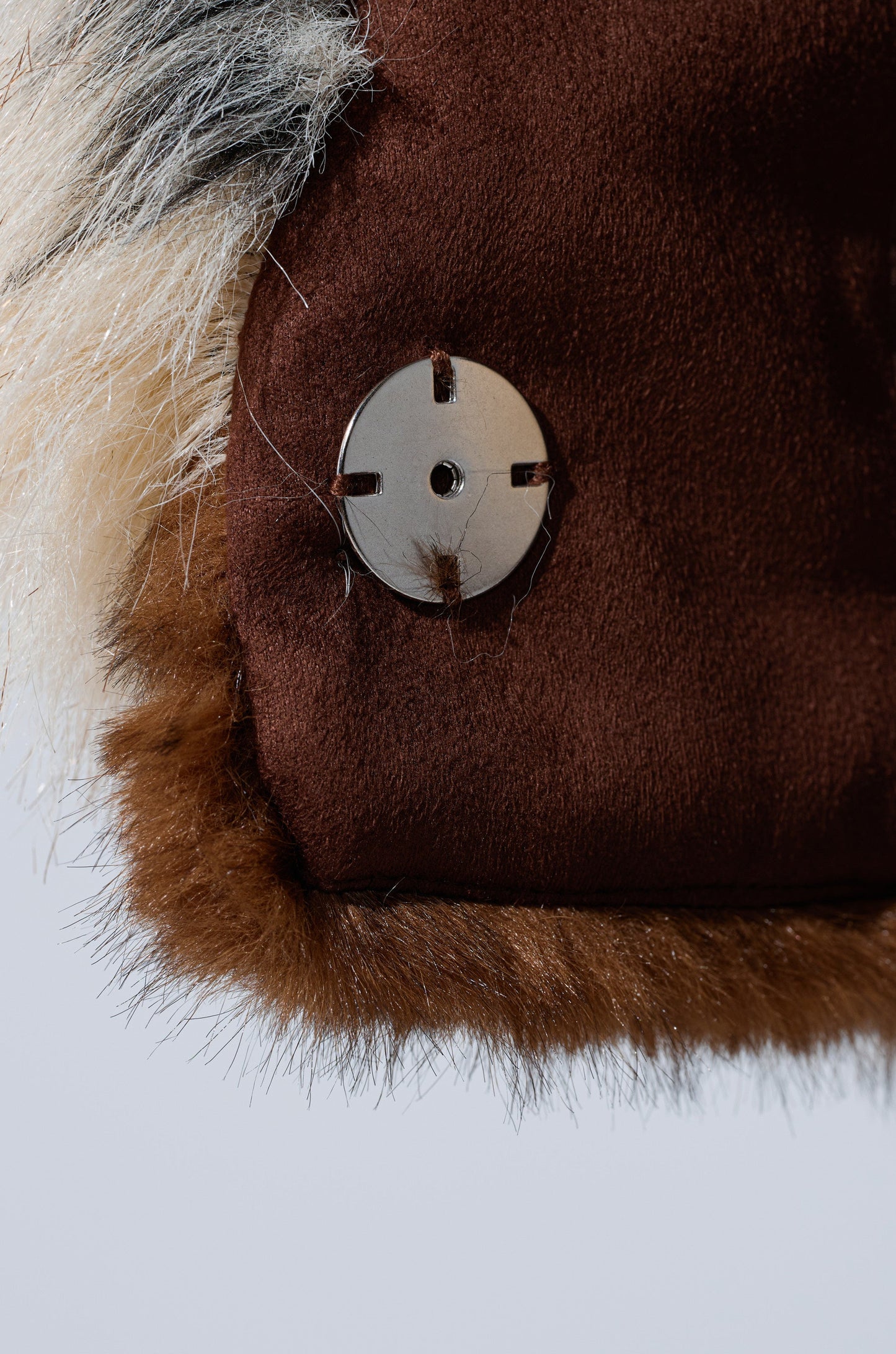 Color-blocked Cropped Faux Fur Jacket