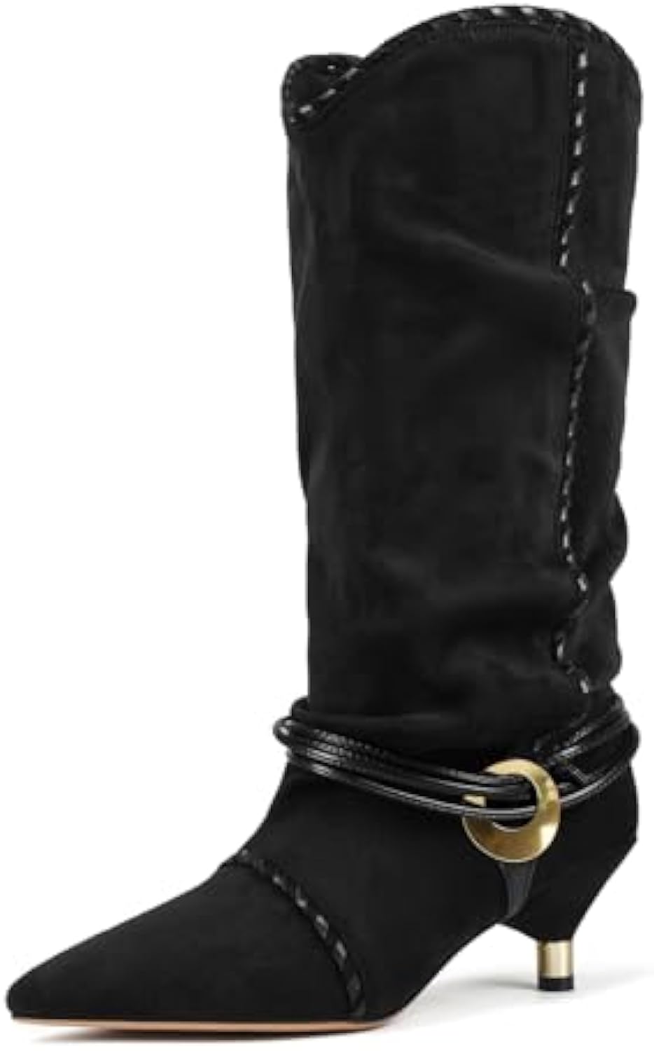 Toe Suede Cowboy Boots