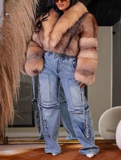 Cropped Red Fox Fur Coat