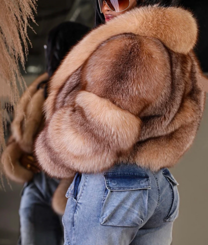 Cropped Red Fox Fur Coat