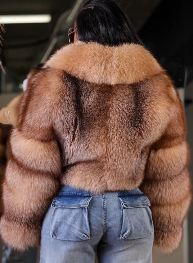 Cropped Red Fox Fur Coat