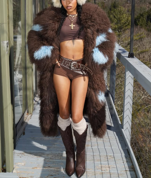 Premium Shearling Patchwork Coat