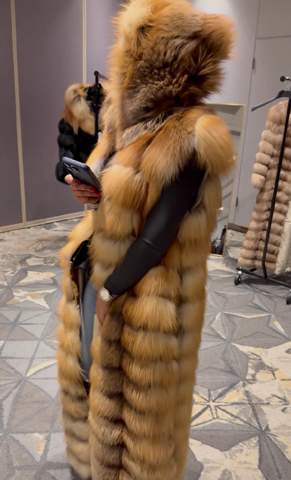 Full Length Red Fox Fur Vest