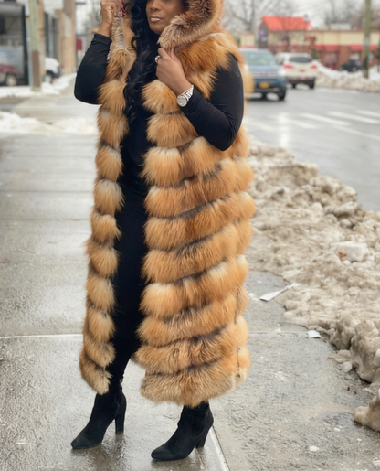 Full Length Red Fox Fur Vest