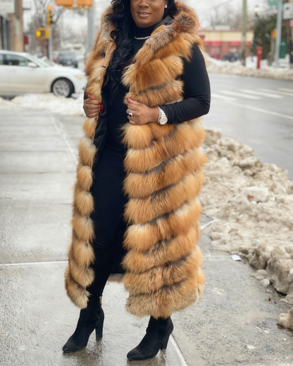 Full Length Red Fox Fur Vest