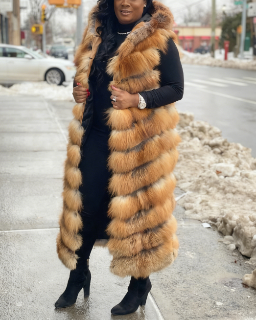 Full Length Red Fox Fur Vest