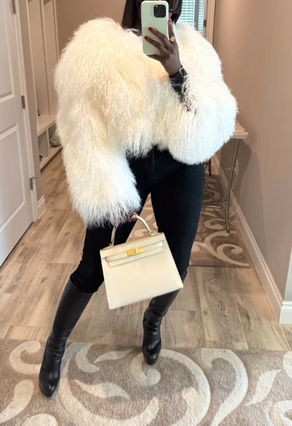 Gorgeous Cropped Faux Fox Fur Jacket