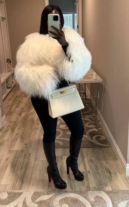 Gorgeous Cropped Faux Fox Fur Jacket