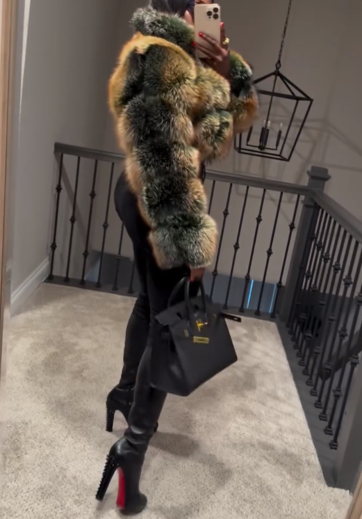 Chic High-neck Cropped Faux Fox Fur Coat