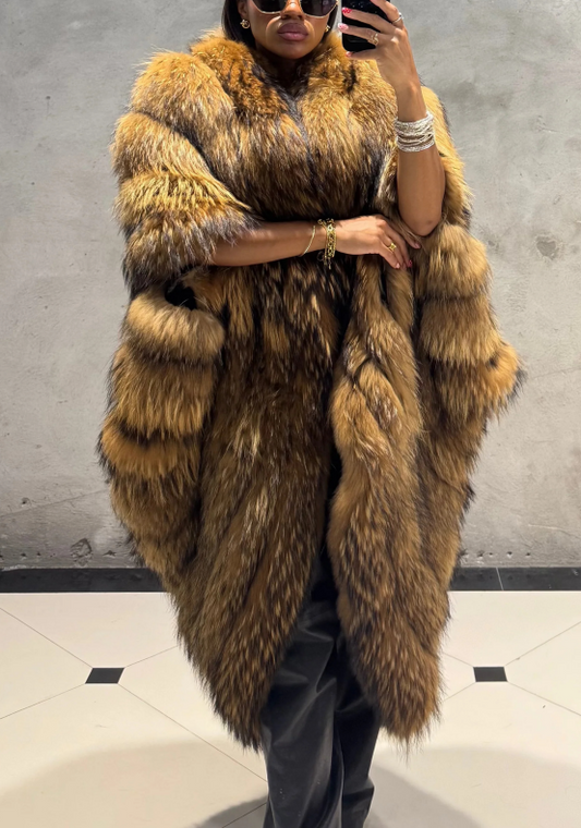 Stunning Faux Fox Fur Cape
