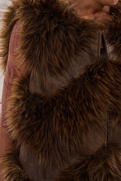 Paneled Fur Vest