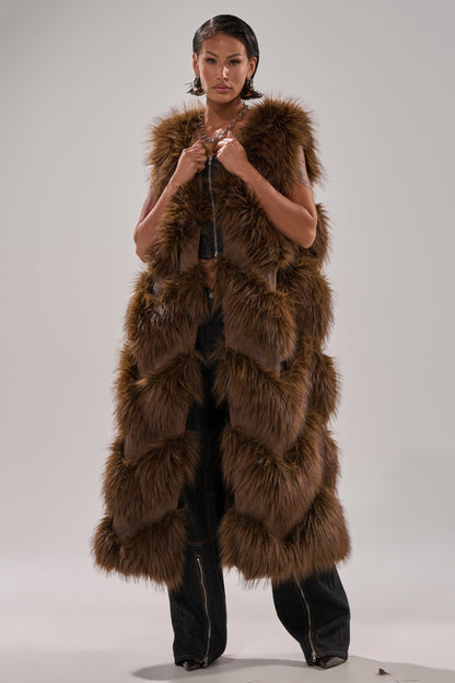 Paneled Fur Vest