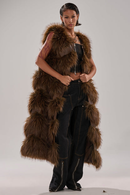 Paneled Fur Vest