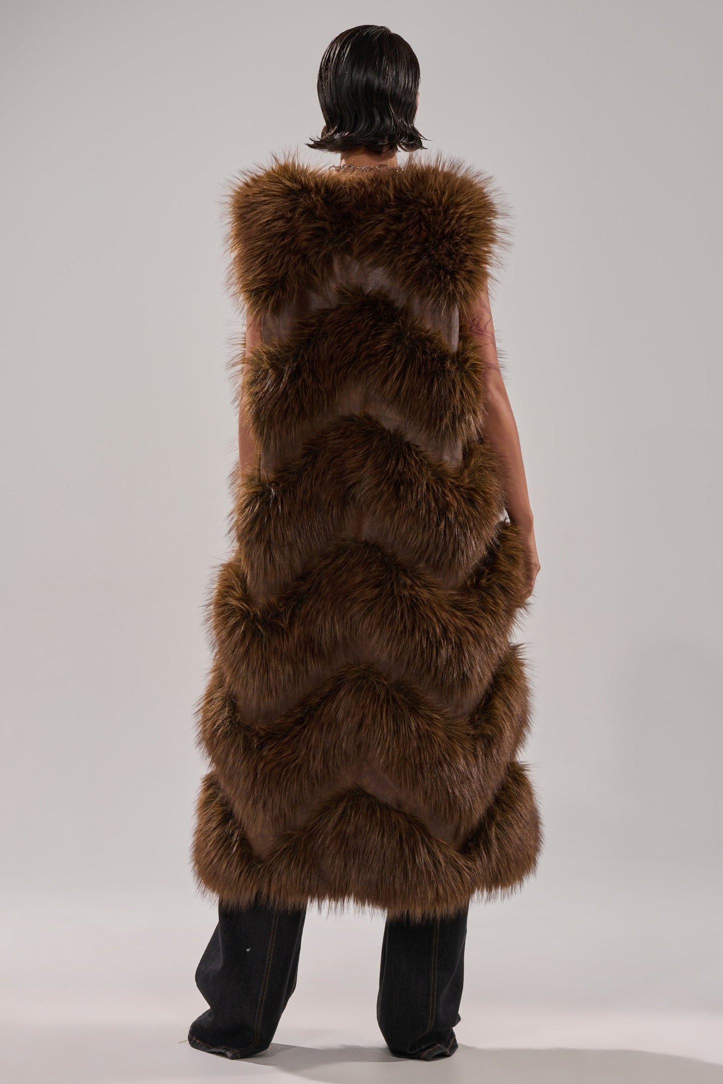 Paneled Fur Vest
