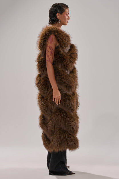 Paneled Fur Vest