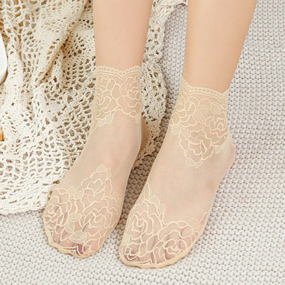 ⏰Only ＄9.99/PCS⏰ Lace Trimmed Invisible Socks