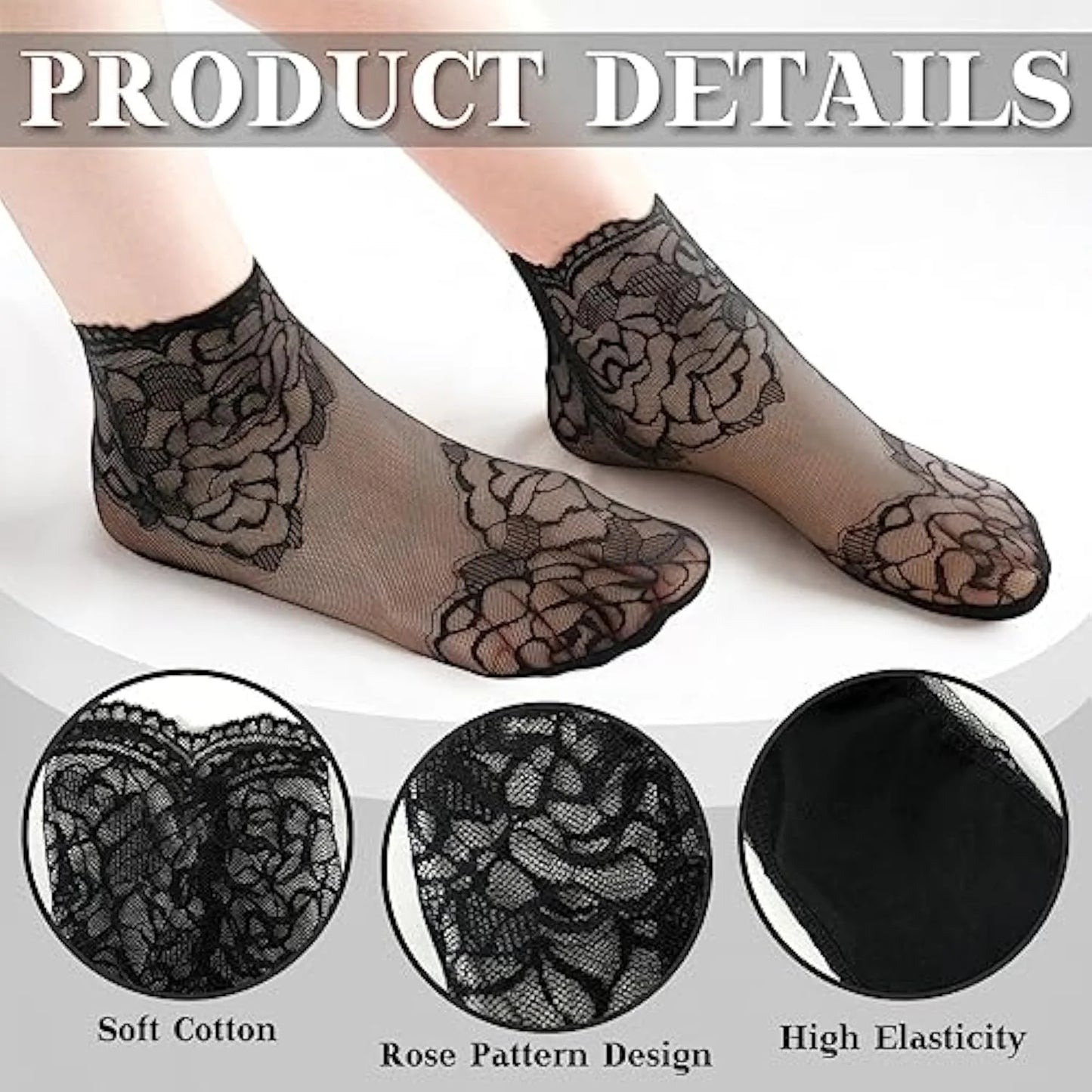 ⏰Only ＄9.99/PCS⏰ Lace Trimmed Invisible Socks