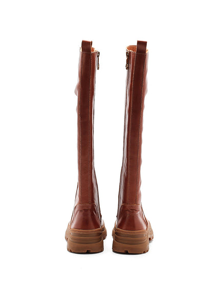 Thick-soled Fleece-lined Mid-calf Motorcycle Boot