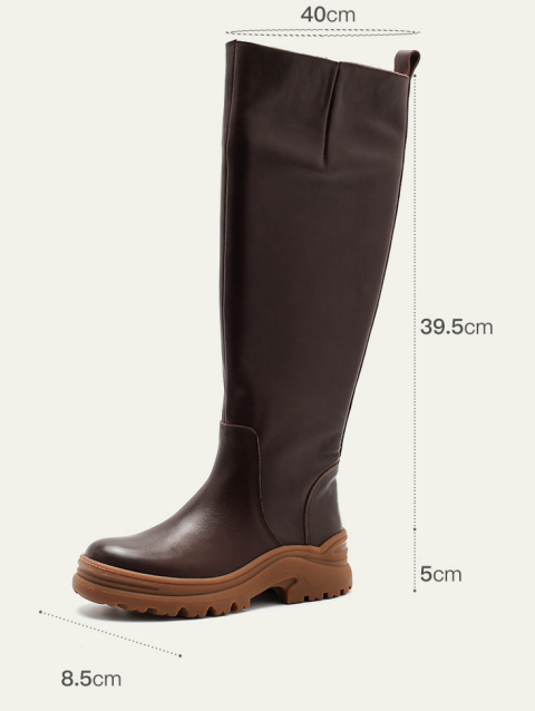 Thick-soled Fleece-lined Mid-calf Motorcycle Boot