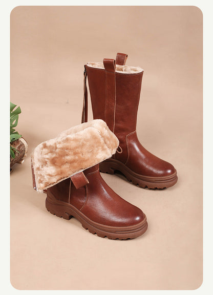Thick-soled Fleece-lined Warm Ankle Boot