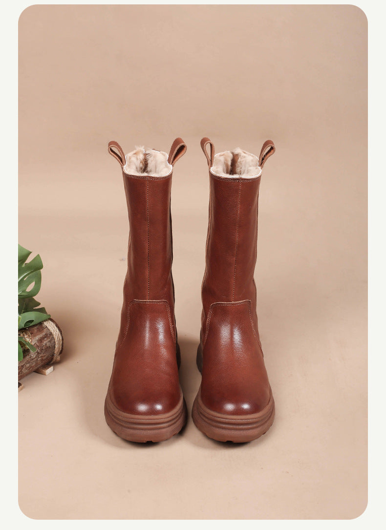 Thick-soled Fleece-lined Warm Ankle Boot