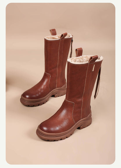 Thick-soled Fleece-lined Warm Ankle Boot