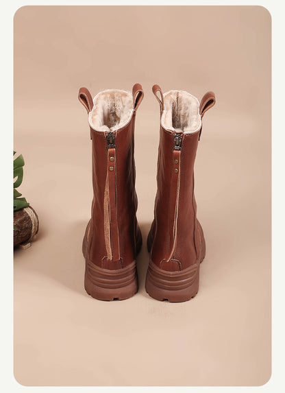 Thick-soled Fleece-lined Warm Ankle Boot