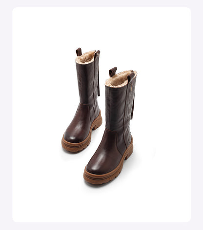 Thick-soled Fleece-lined Warm Ankle Boot