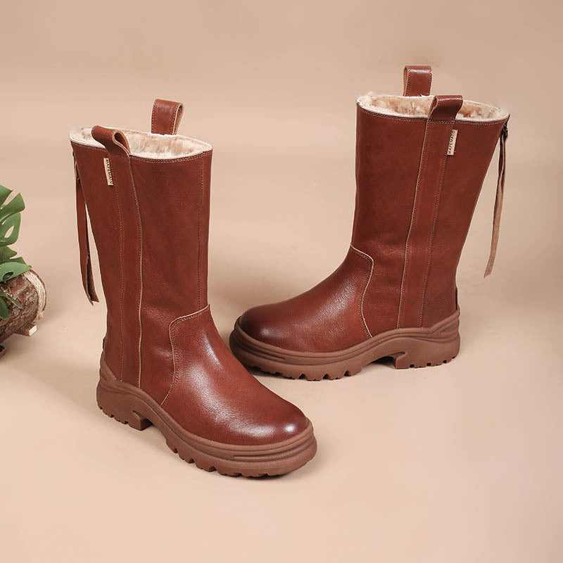 Thick-soled Fleece-lined Warm Ankle Boot
