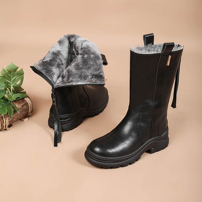 Thick-soled Fleece-lined Warm Ankle Boot