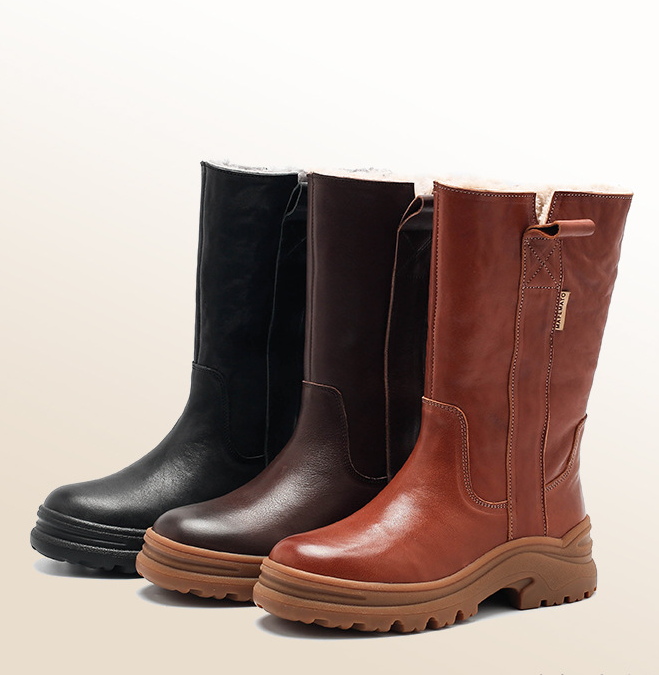 Thick-soled Fleece-lined Warm Ankle Boot
