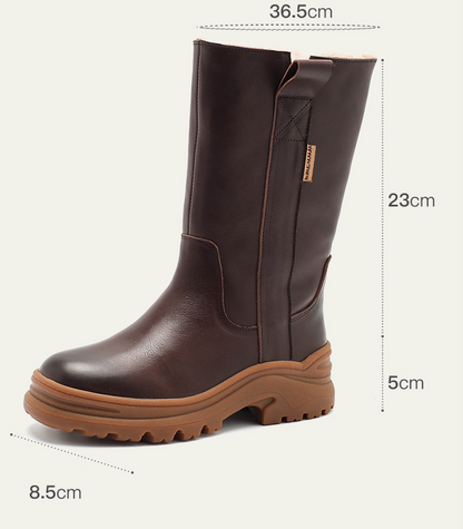 Thick-soled Fleece-lined Warm Ankle Boot