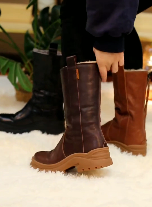 Thick-soled Fleece-lined Warm Ankle Boot