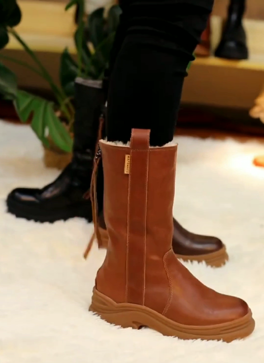 Thick-soled Fleece-lined Warm Ankle Boot