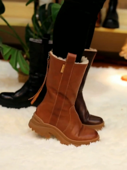 Thick-soled Fleece-lined Warm Ankle Boot