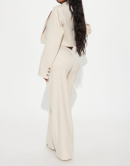 Booked And Busy Taupe Blazer Pant Set