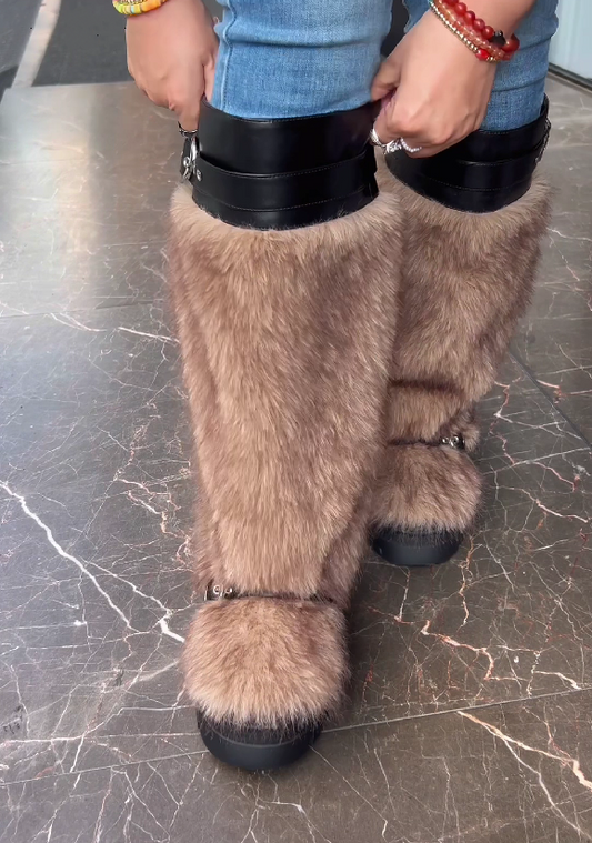 Winter Warm Fuzzy Knee Boots
