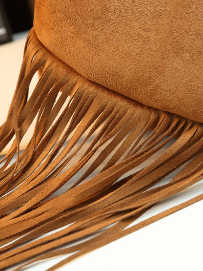 Vintage Fringed Curved Evening Handbag